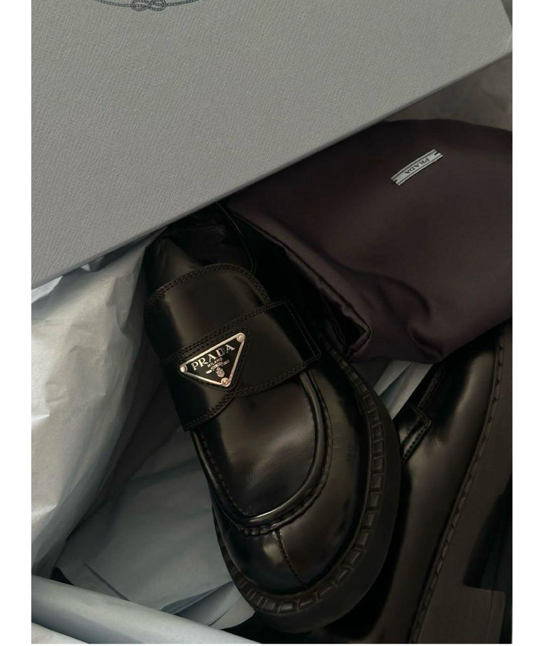 PRADA Черные лоферы из лакированной кожи, фото 5