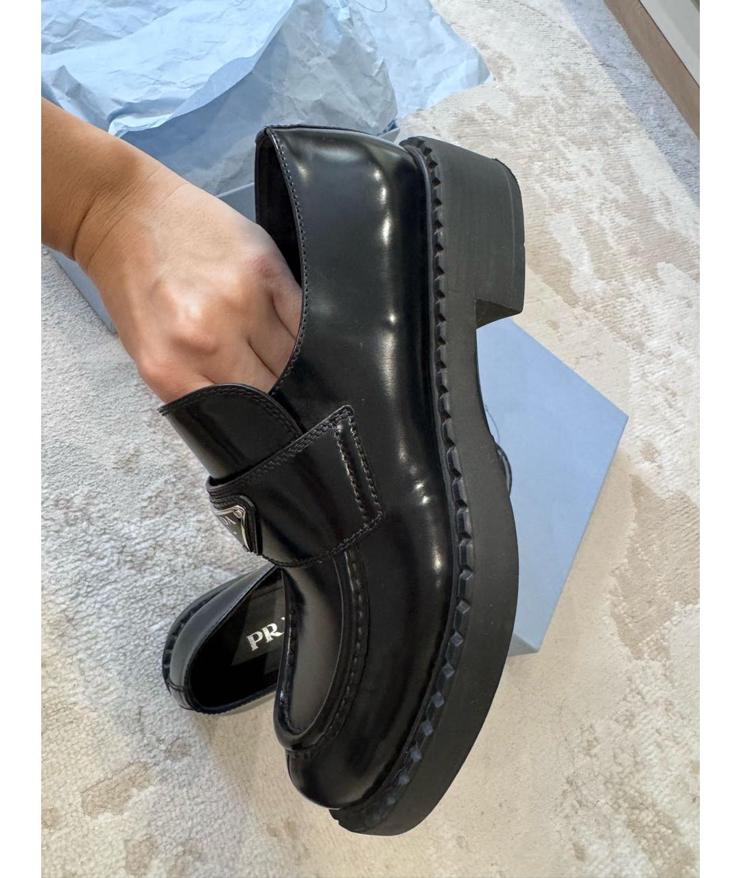 PRADA Черные лоферы из лакированной кожи, фото 9