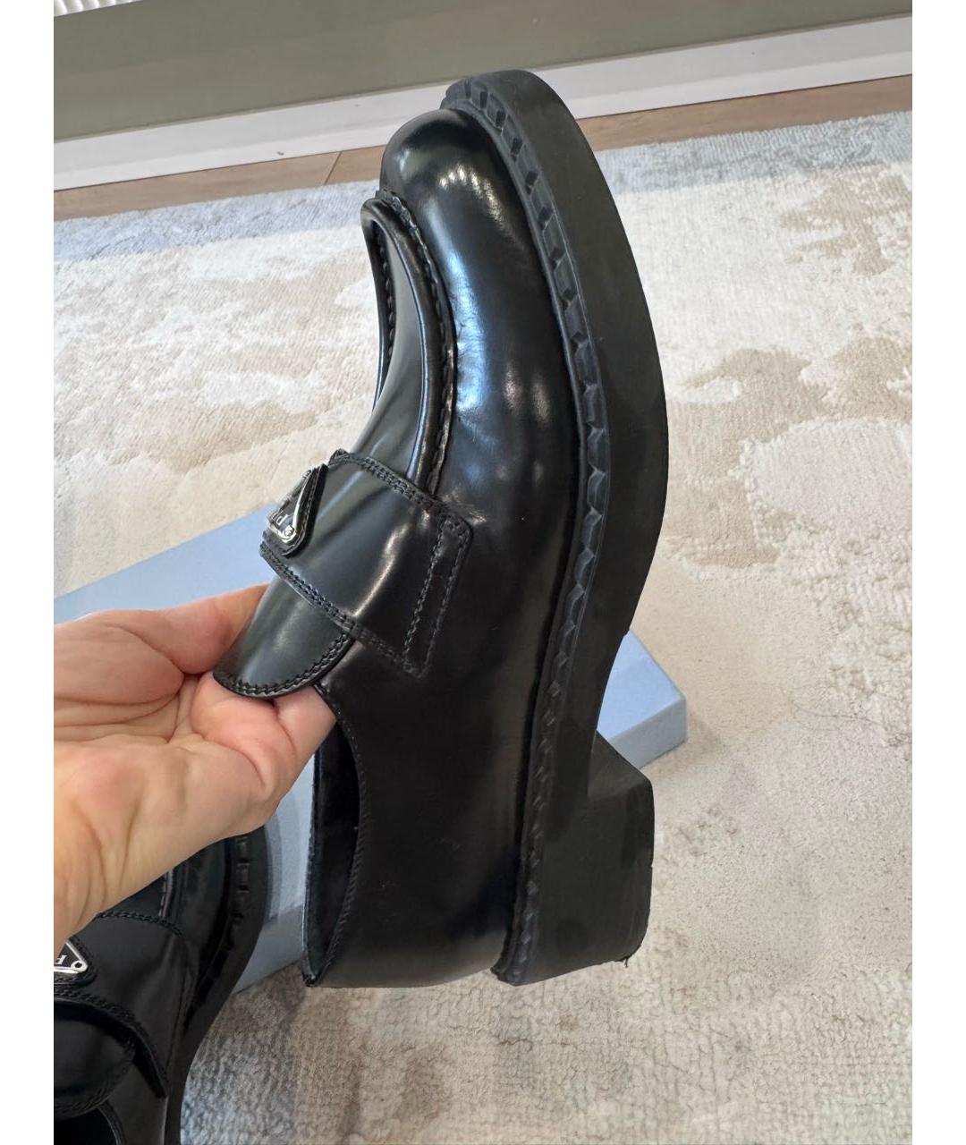 PRADA Черные лоферы из лакированной кожи, фото 7