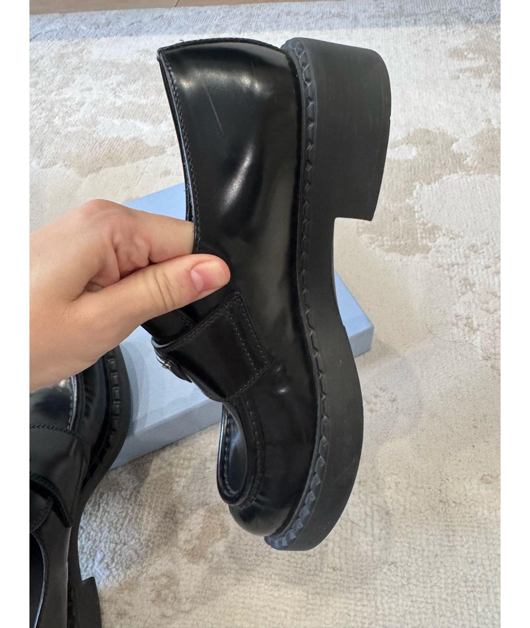 PRADA Черные лоферы из лакированной кожи, фото 6