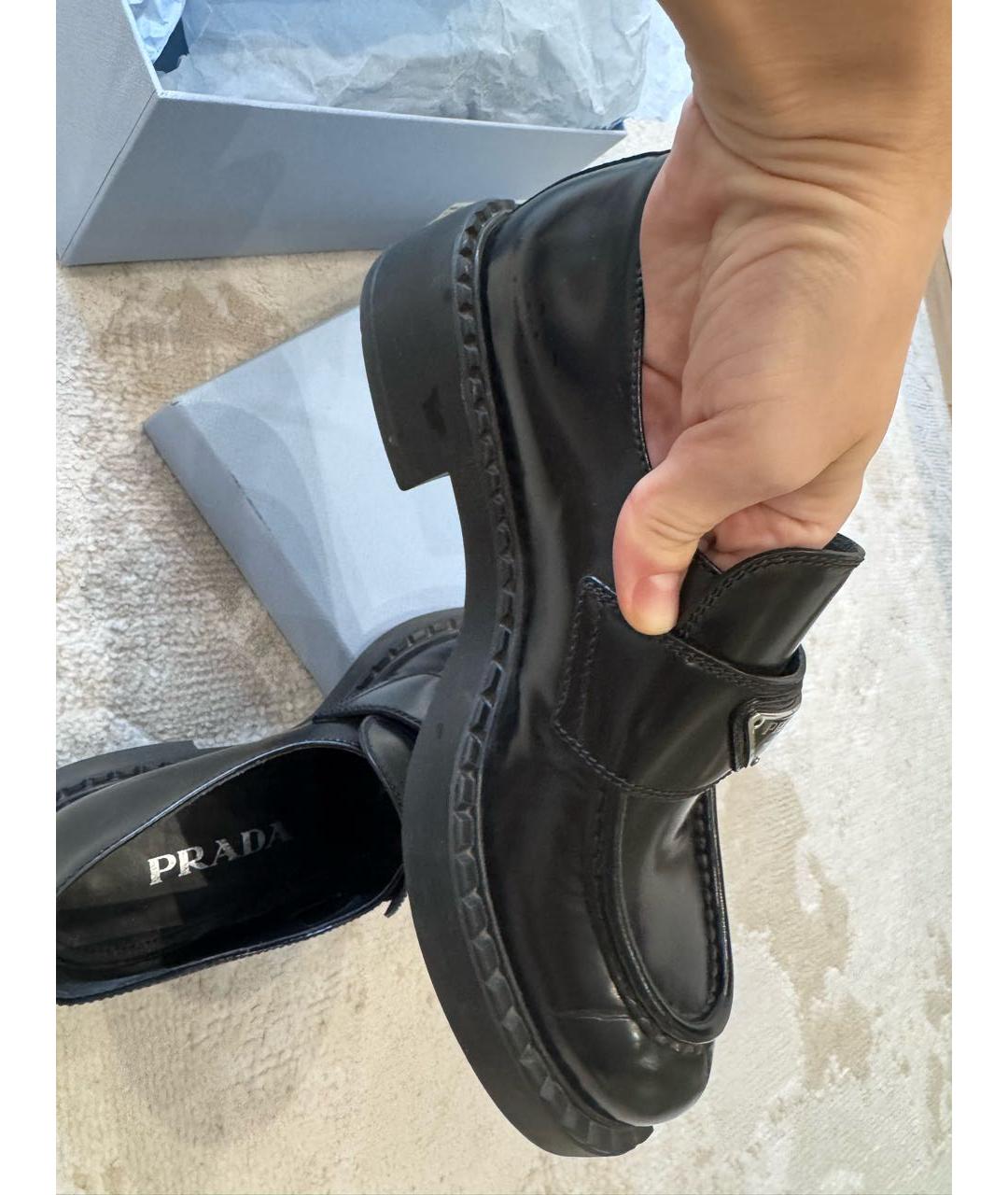 PRADA Черные лоферы из лакированной кожи, фото 8