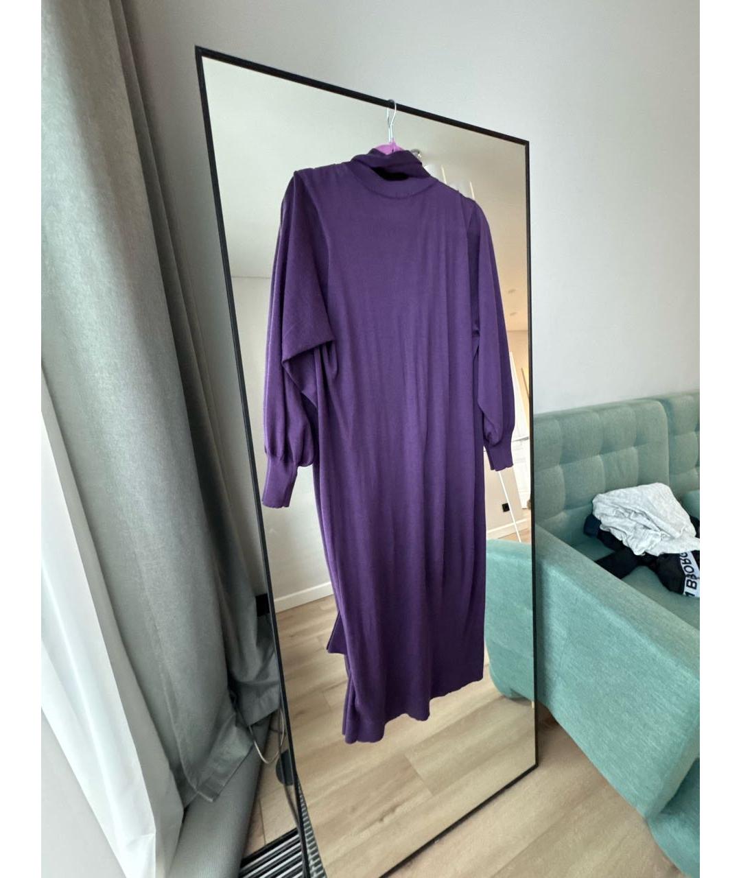 MALO Фиолетовое кашемировое повседневное платье, фото 2