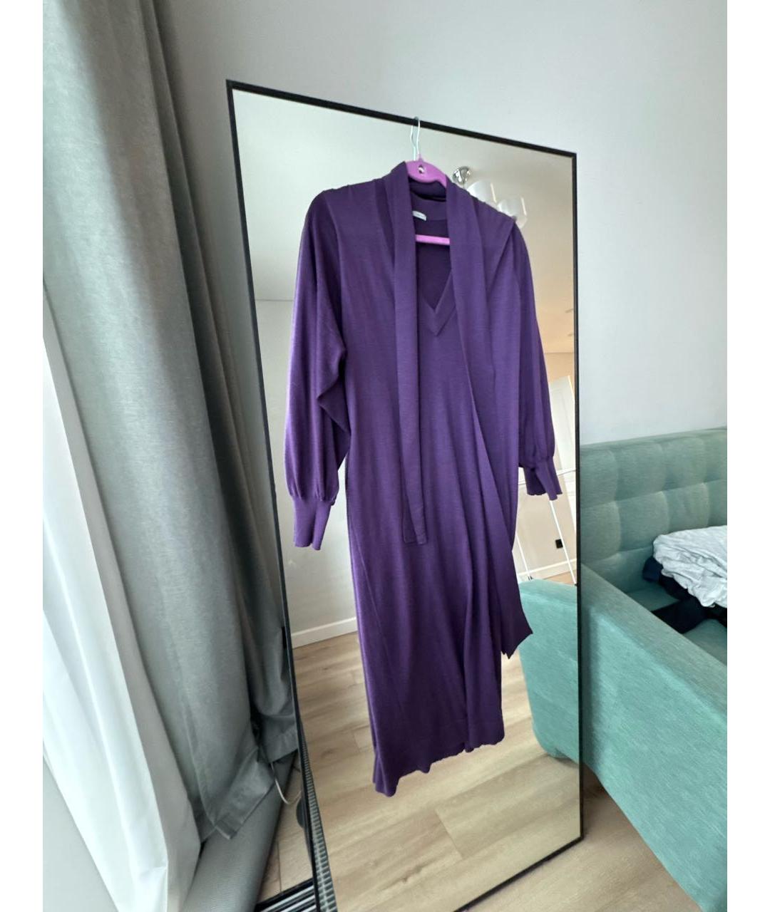 MALO Фиолетовое кашемировое повседневное платье, фото 6