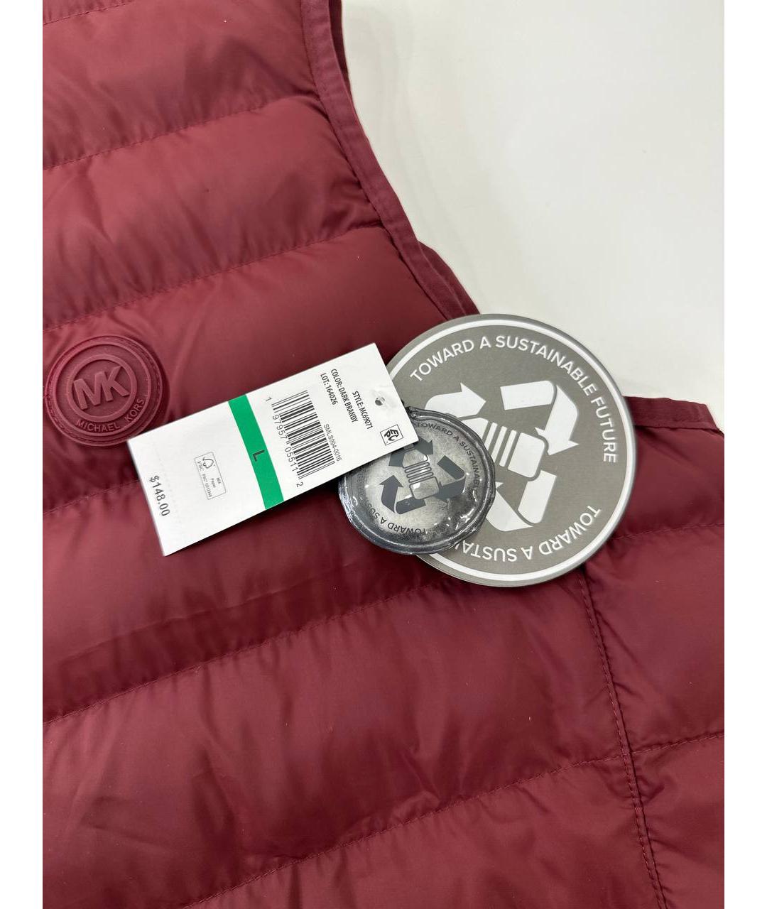 MICHAEL KORS Бордовый полиэстеровый жилет, фото 4