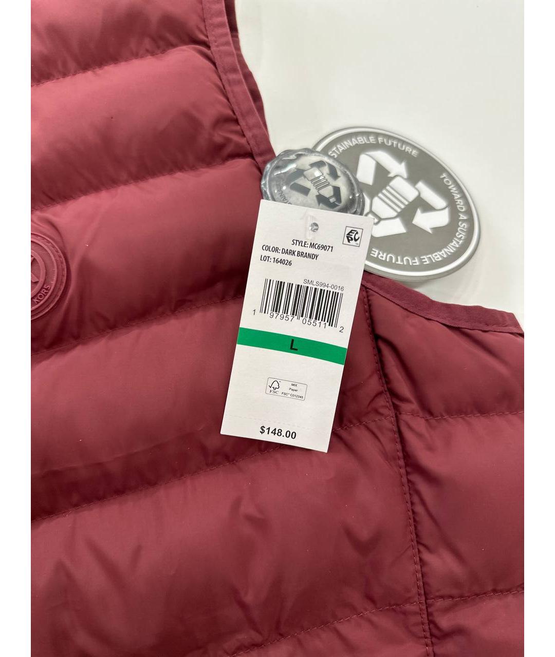 MICHAEL KORS Бордовый полиэстеровый жилет, фото 3
