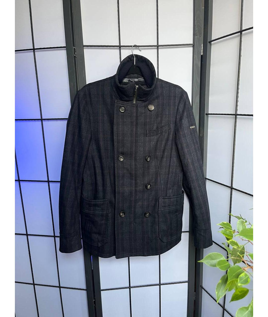 PAL ZILERI Темно-синее шерстяное пальто, фото 9