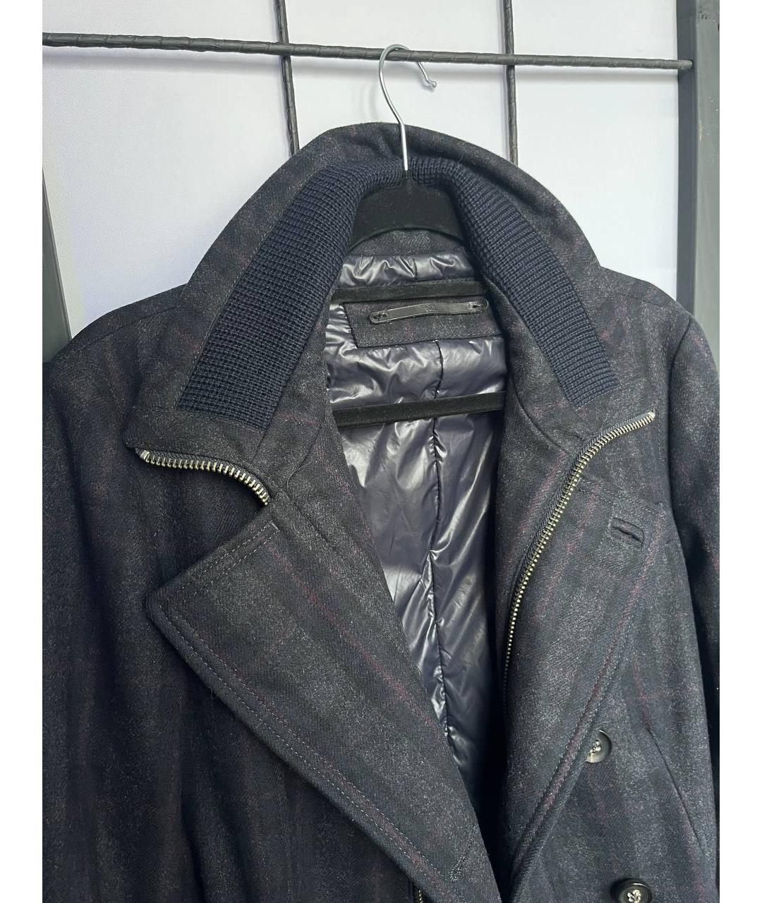 PAL ZILERI Темно-синее шерстяное пальто, фото 4