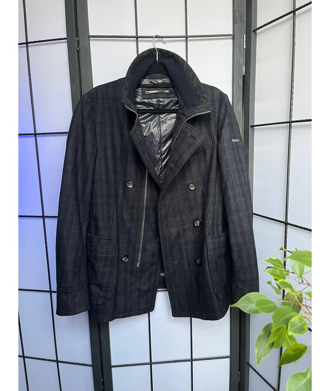 PAL ZILERI Темно-синее шерстяное пальто, фото 2