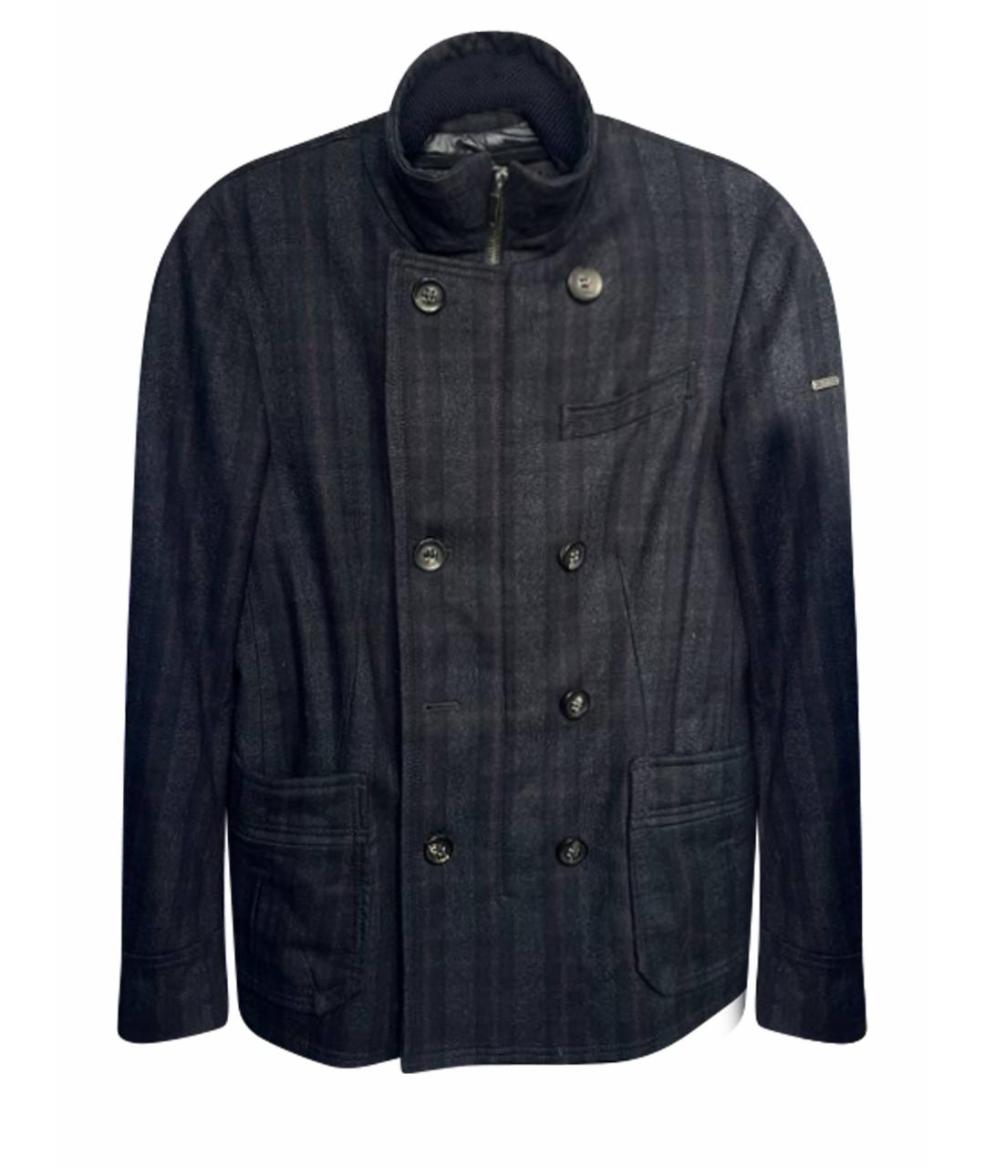 PAL ZILERI Темно-синее шерстяное пальто, фото 1