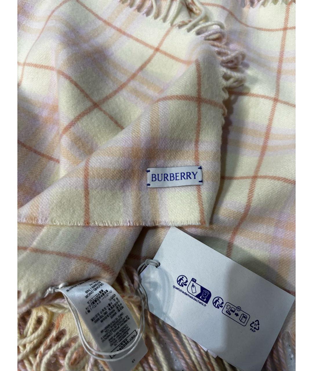 BURBERRY Коралловый кашемировый шарф, фото 2