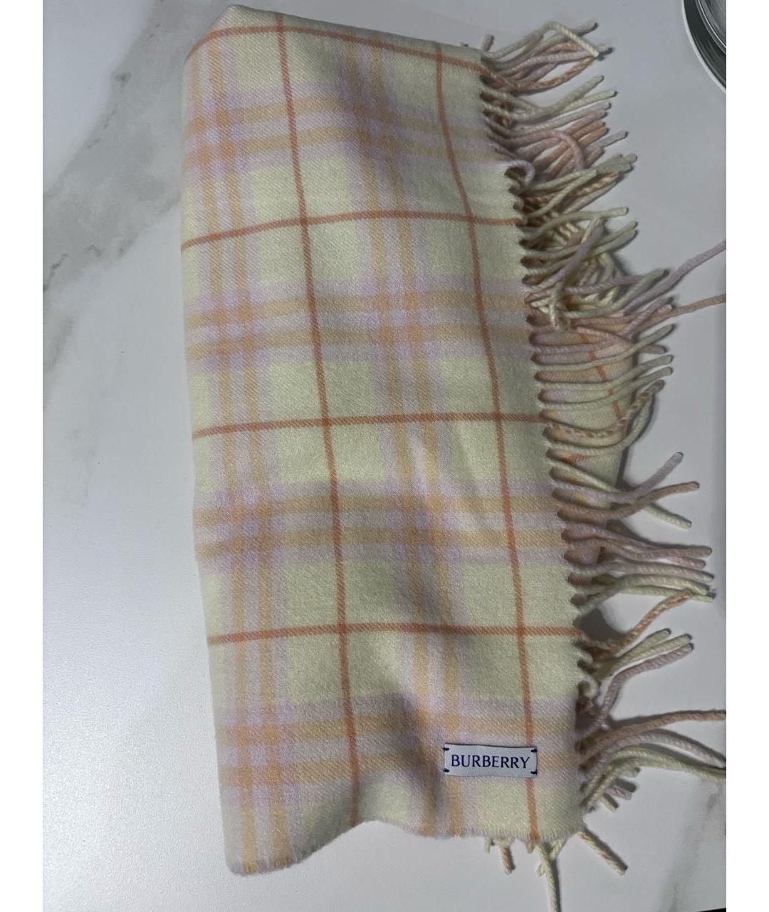 BURBERRY Коралловый кашемировый шарф, фото 5