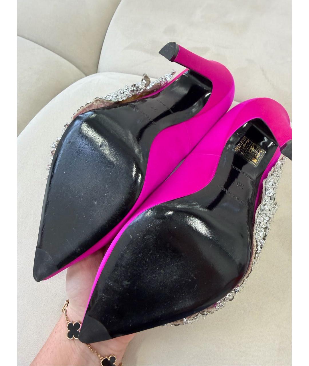 BALENCIAGA Фуксия текстильные туфли, фото 6