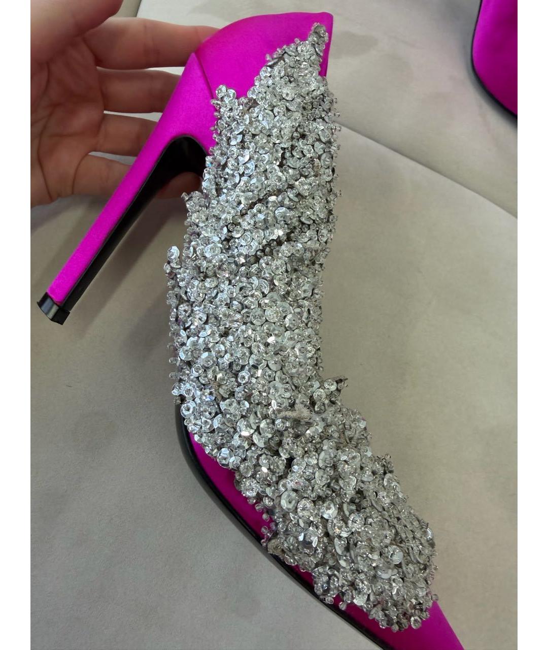 BALENCIAGA Фуксия текстильные туфли, фото 3