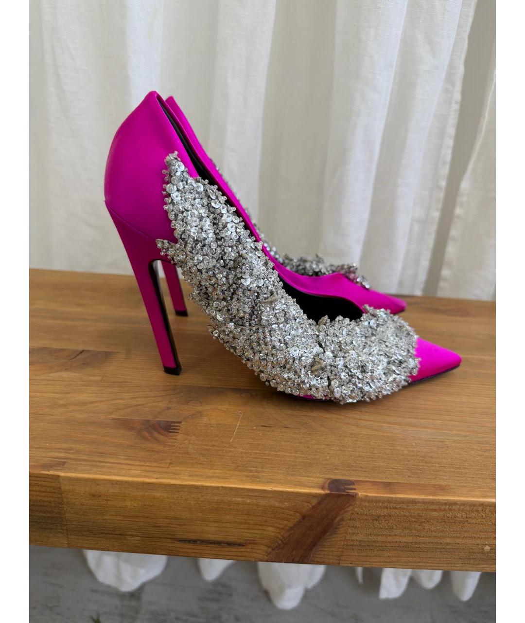 BALENCIAGA Фуксия текстильные туфли, фото 7
