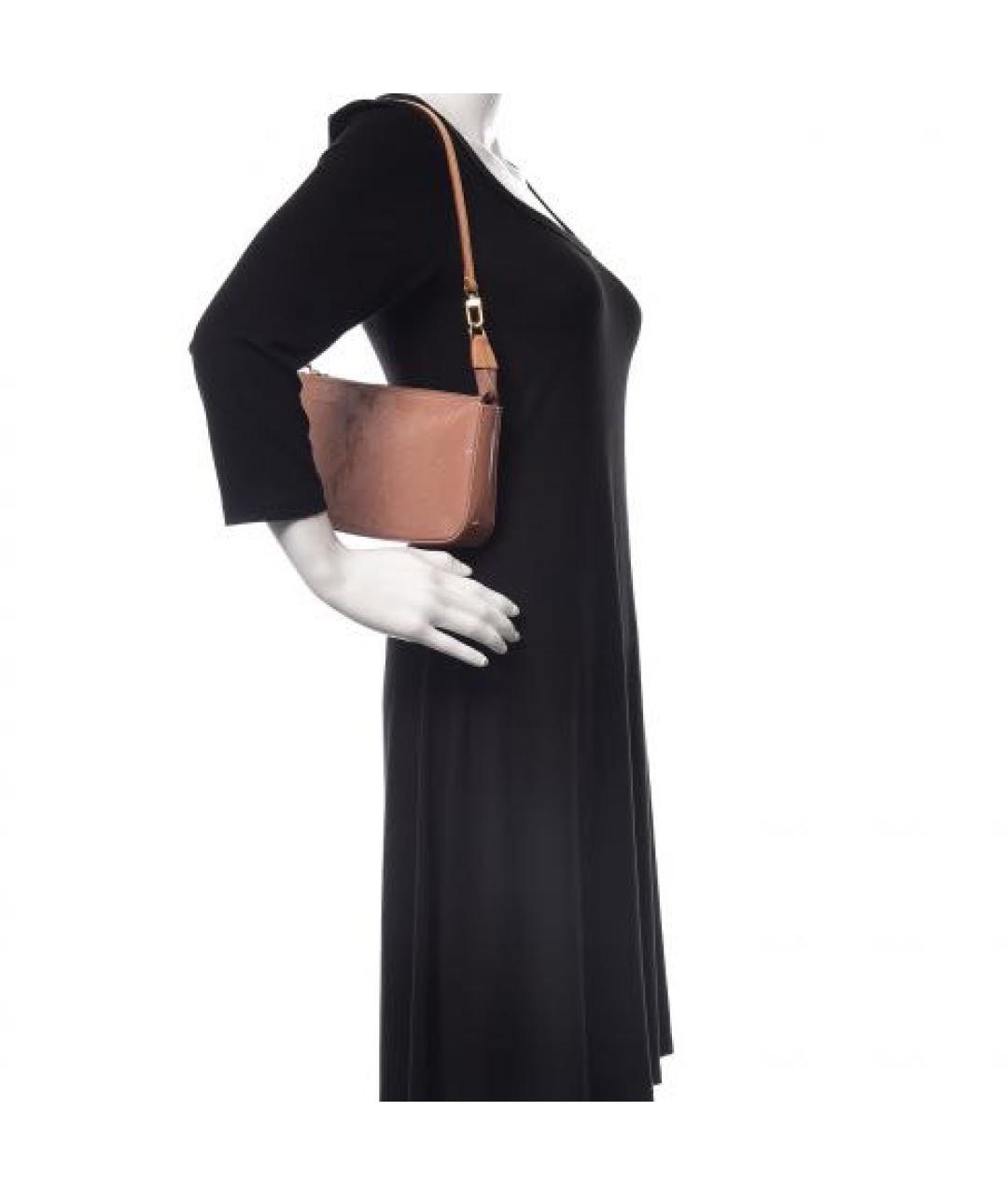 LOUIS VUITTON Бежевая сумка через плечо из лакированной кожи, фото 2