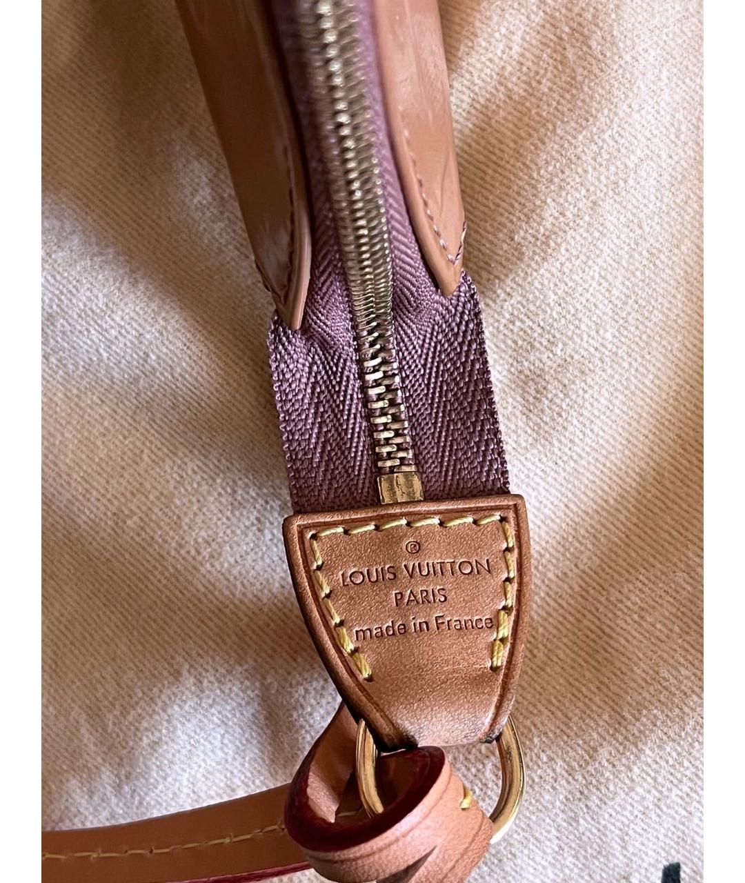 LOUIS VUITTON Бежевая сумка через плечо из лакированной кожи, фото 6