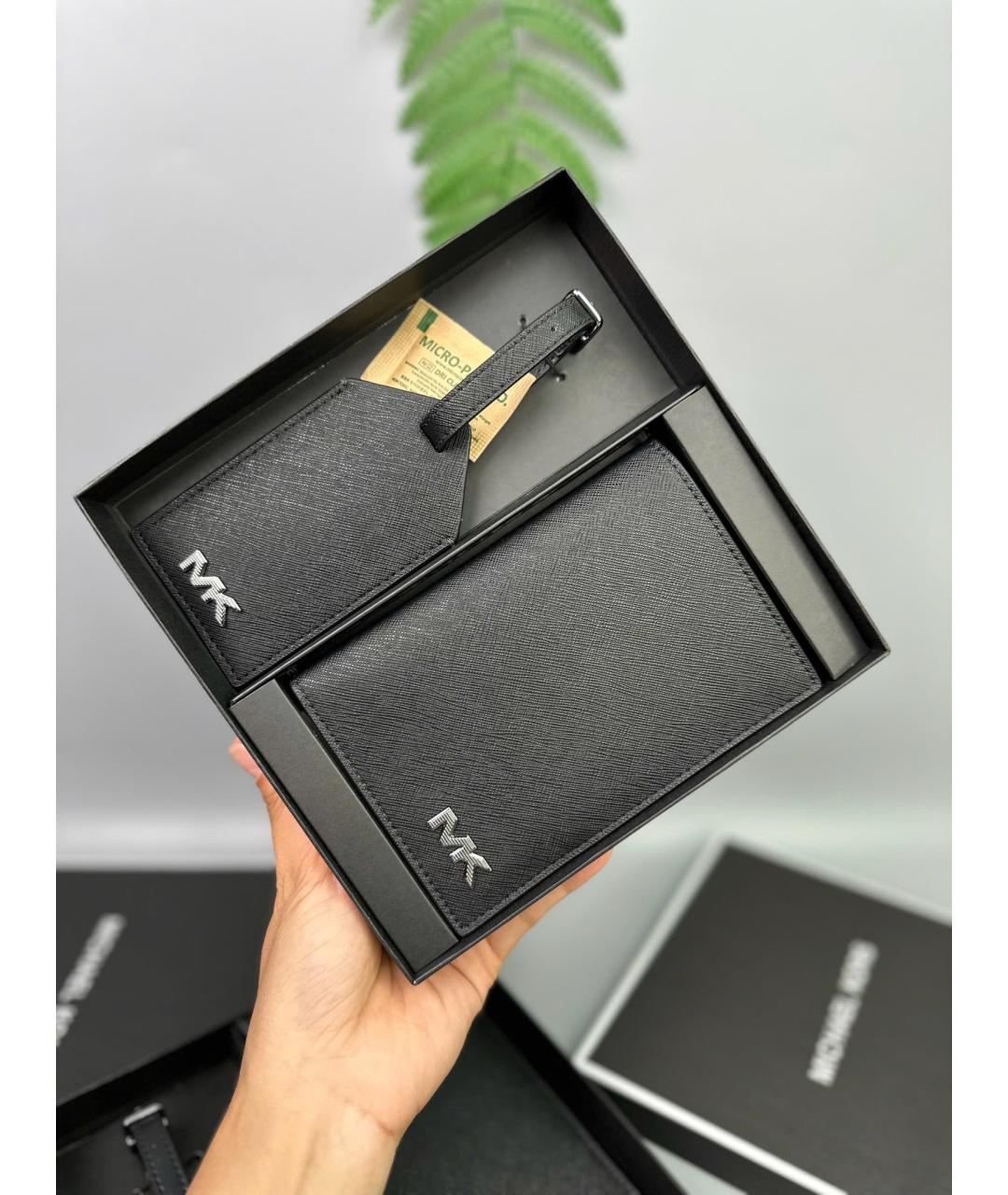 MICHAEL KORS Черный кожаный кардхолдер, фото 4