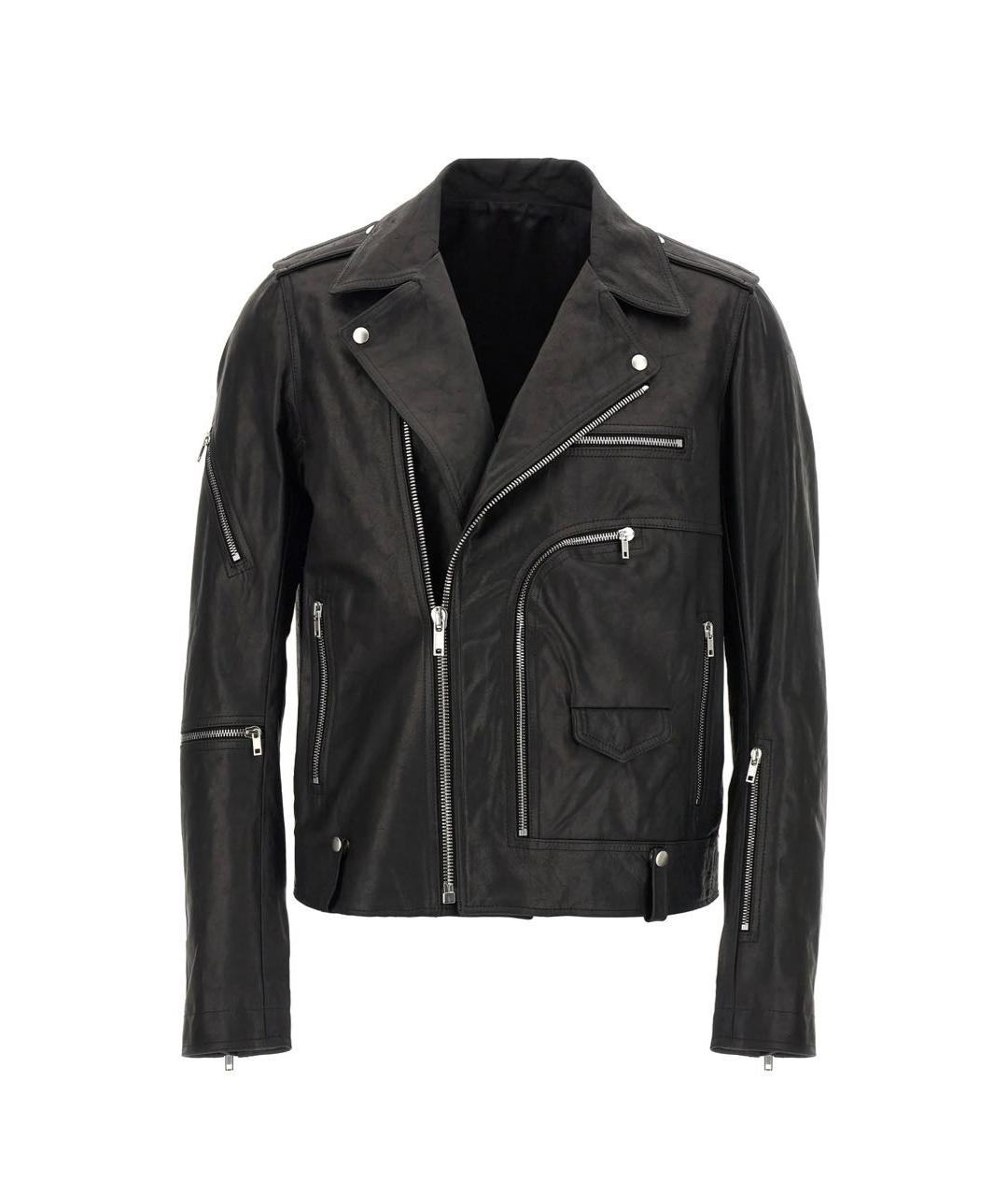 RICK OWENS Черная кожаная куртка, фото 2