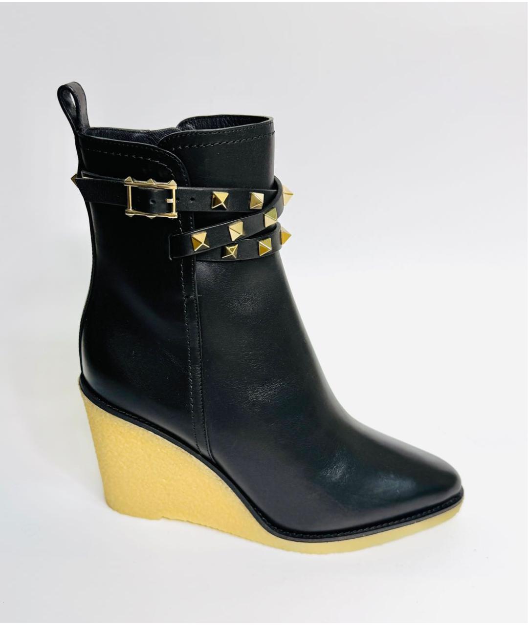 VALENTINO Черные кожаные ботильоны, фото 5