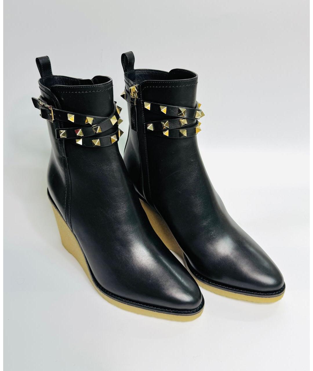 VALENTINO Черные кожаные ботильоны, фото 3