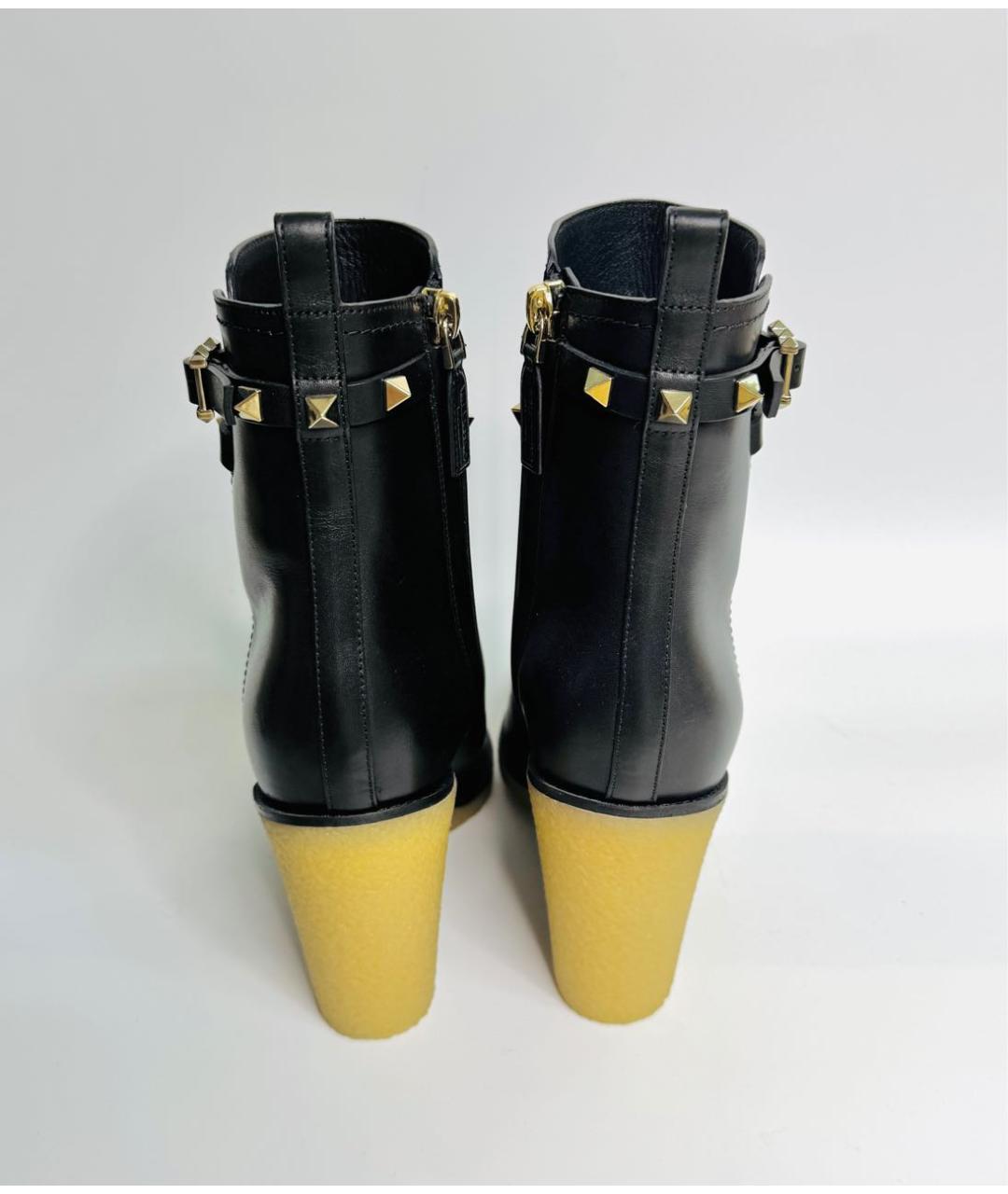 VALENTINO Черные кожаные ботильоны, фото 4