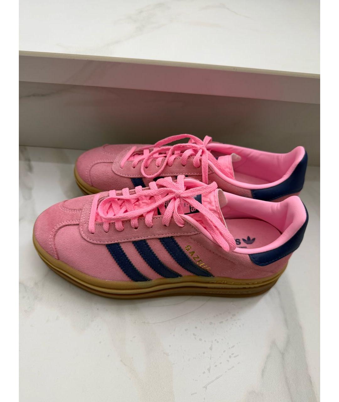 ADIDAS Розовые замшевые кеды, фото 3