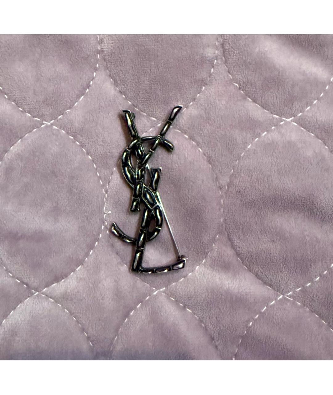 SAINT LAURENT Антрацитовая латунная булавка / брошь, фото 8