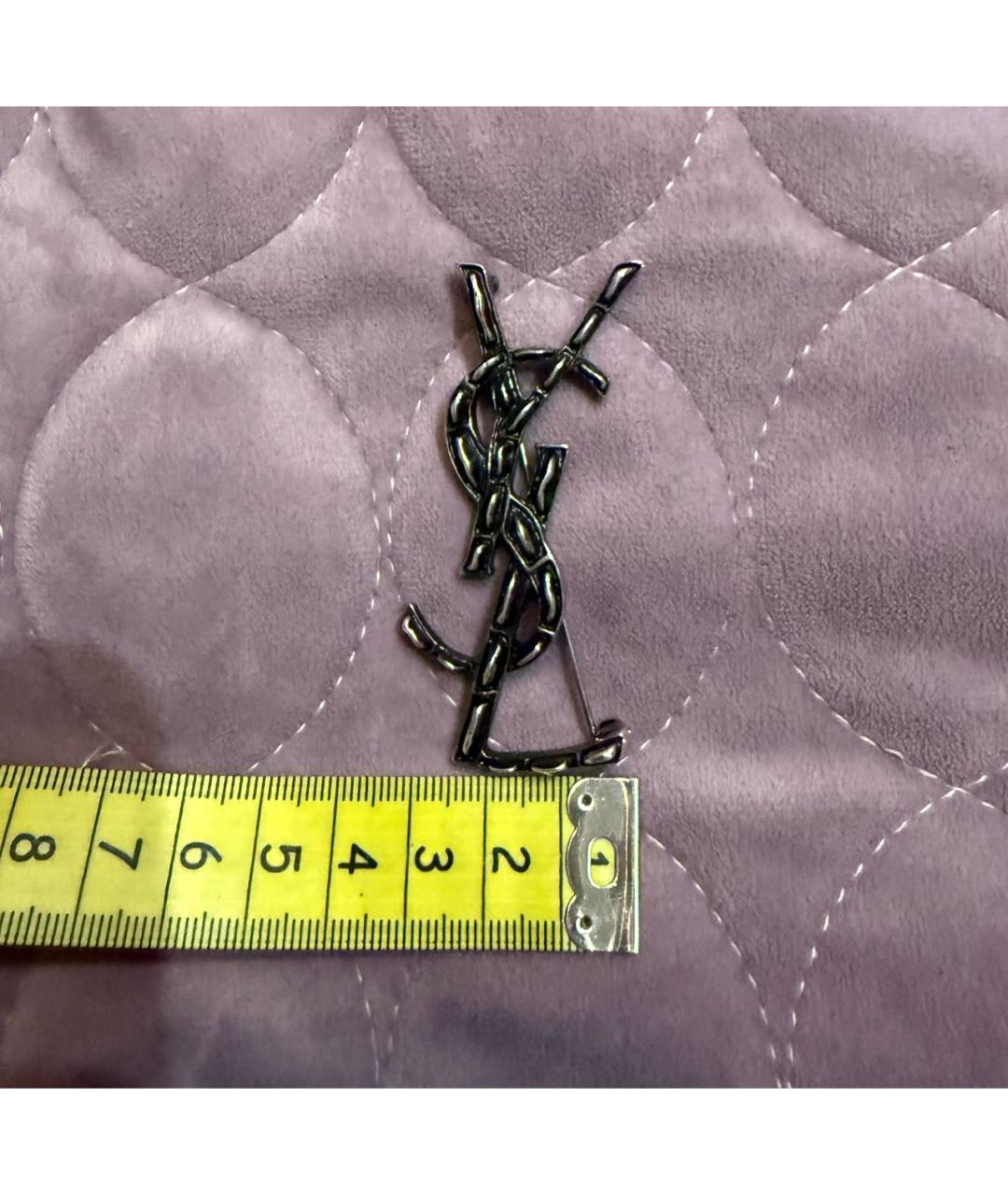 SAINT LAURENT Антрацитовая латунная булавка / брошь, фото 7