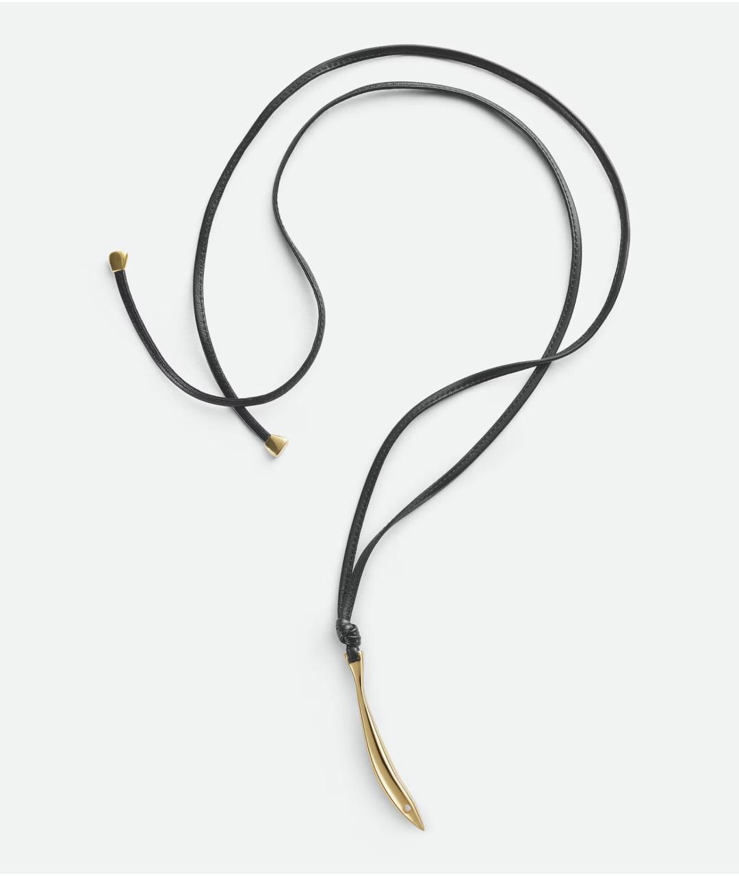 BOTTEGA VENETA Черное серебряное колье, фото 3