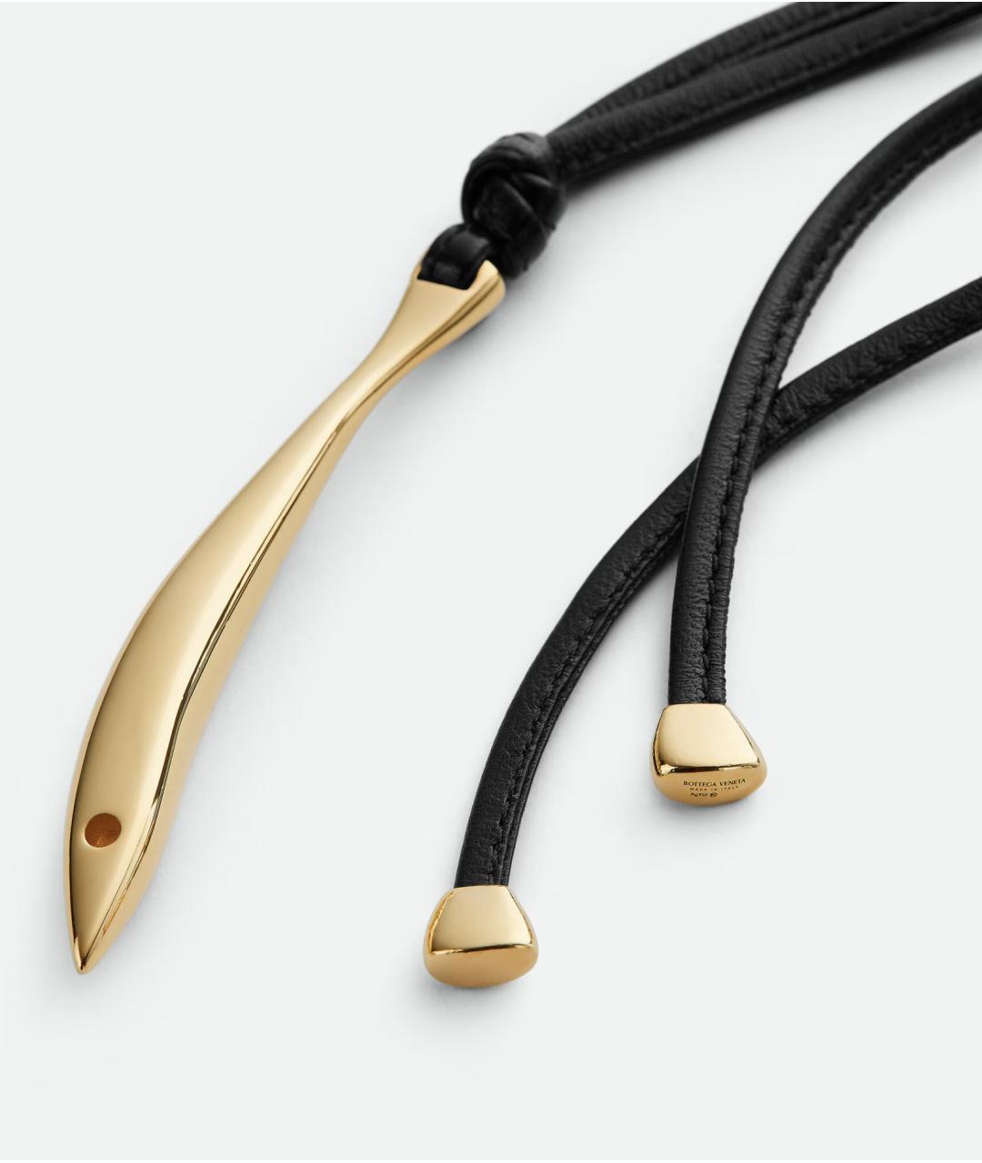 BOTTEGA VENETA Черное серебряное колье, фото 4