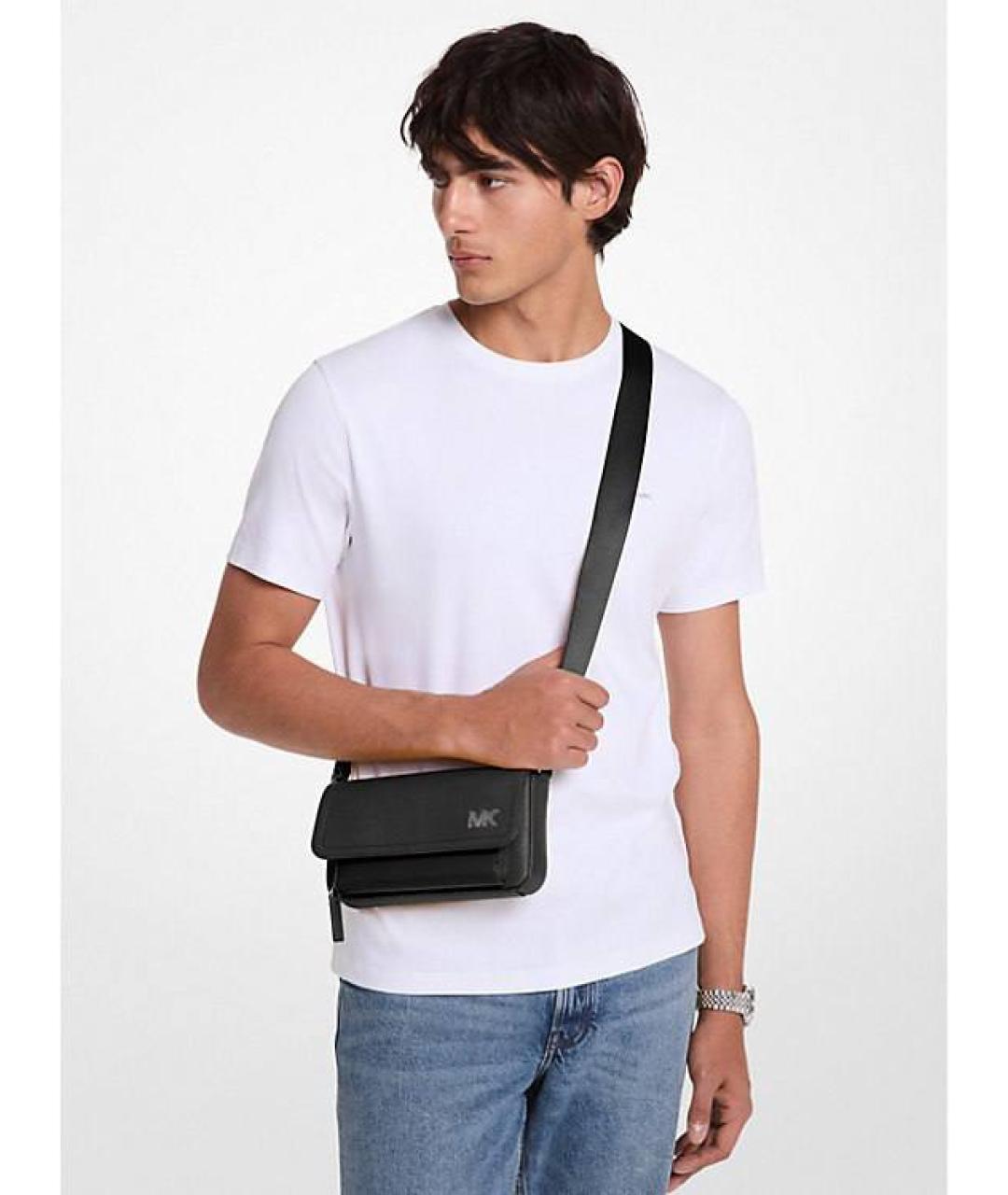 MICHAEL KORS Черная кожаная сумка на плечо, фото 3