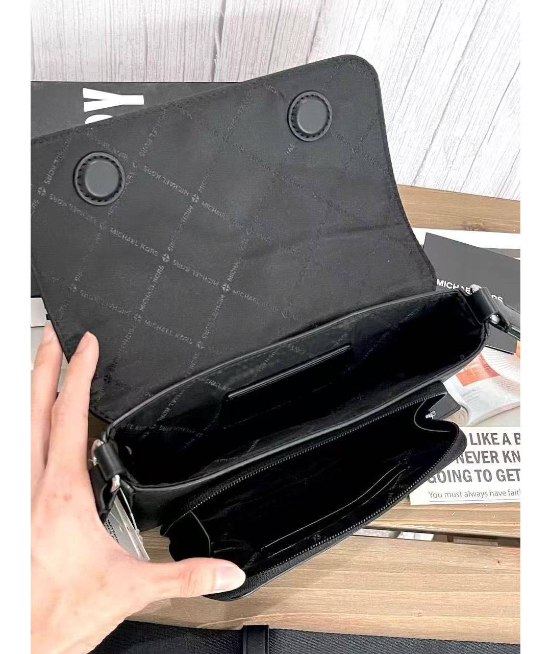 MICHAEL KORS Черная кожаная сумка на плечо, фото 4