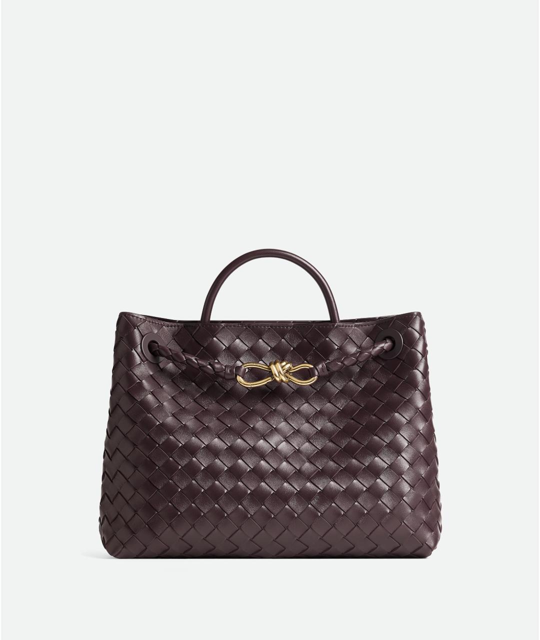 BOTTEGA VENETA Бордовая кожаная сумка тоут, фото 7