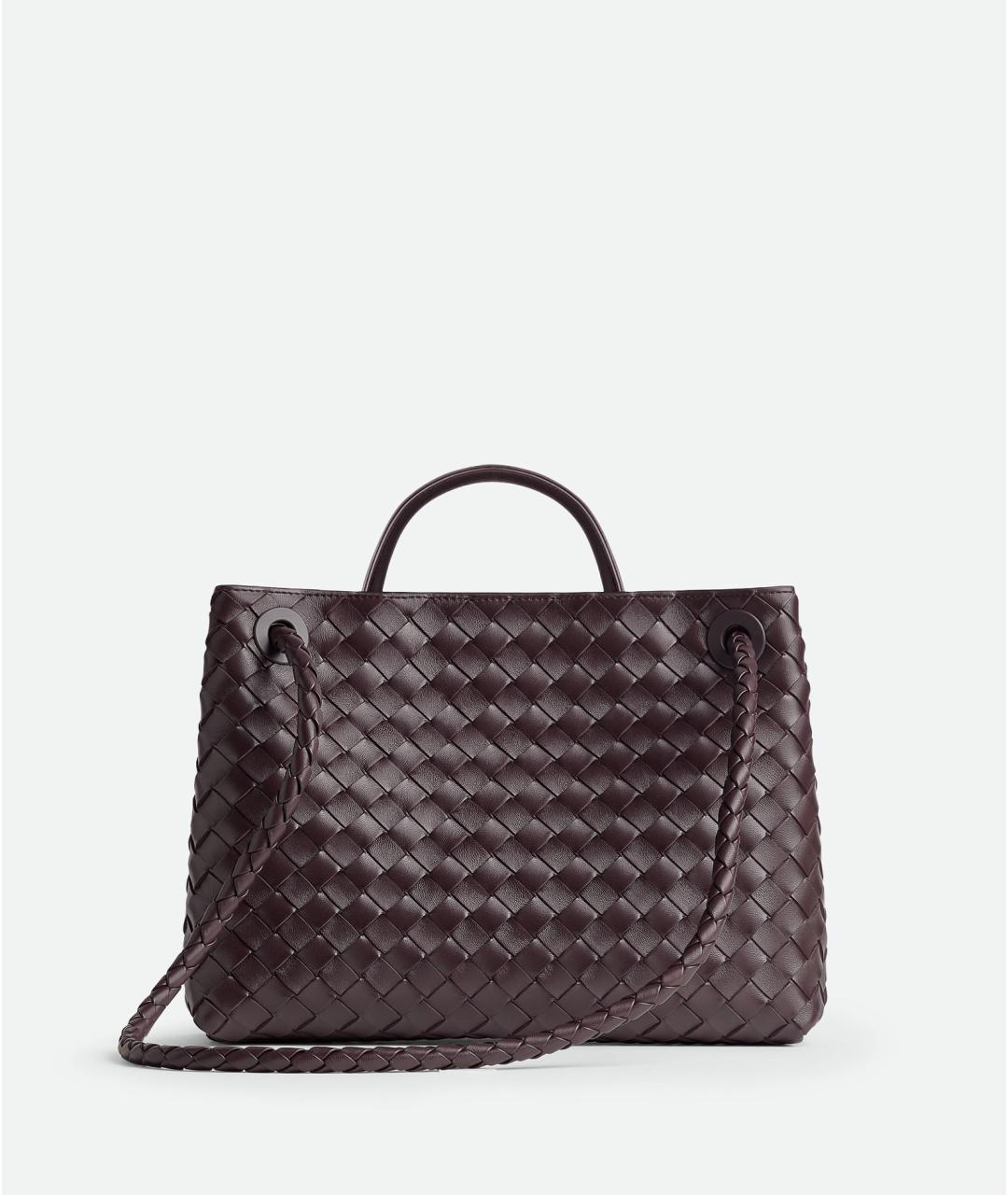 BOTTEGA VENETA Бордовая кожаная сумка тоут, фото 5