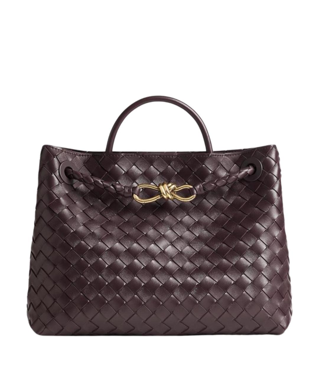 BOTTEGA VENETA Бордовая кожаная сумка тоут, фото 1