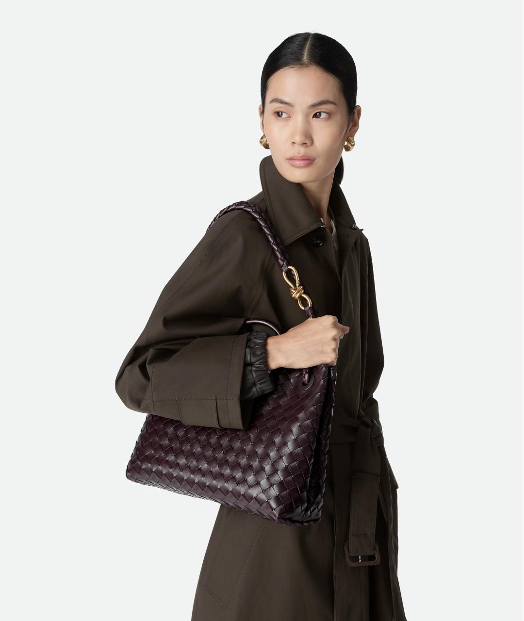 BOTTEGA VENETA Бордовая кожаная сумка тоут, фото 2