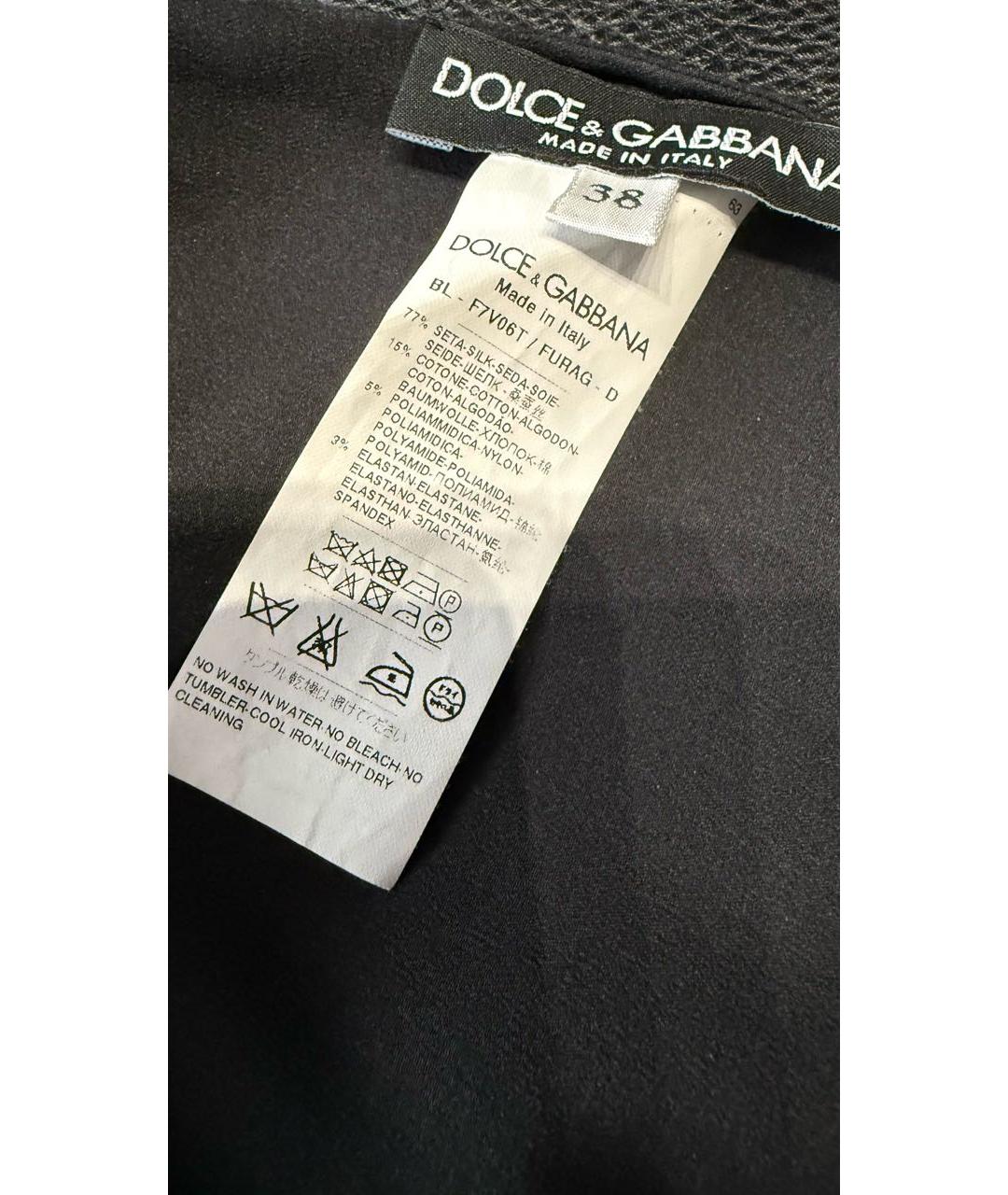 DOLCE&GABBANA Черная хлопковая блузы, фото 5