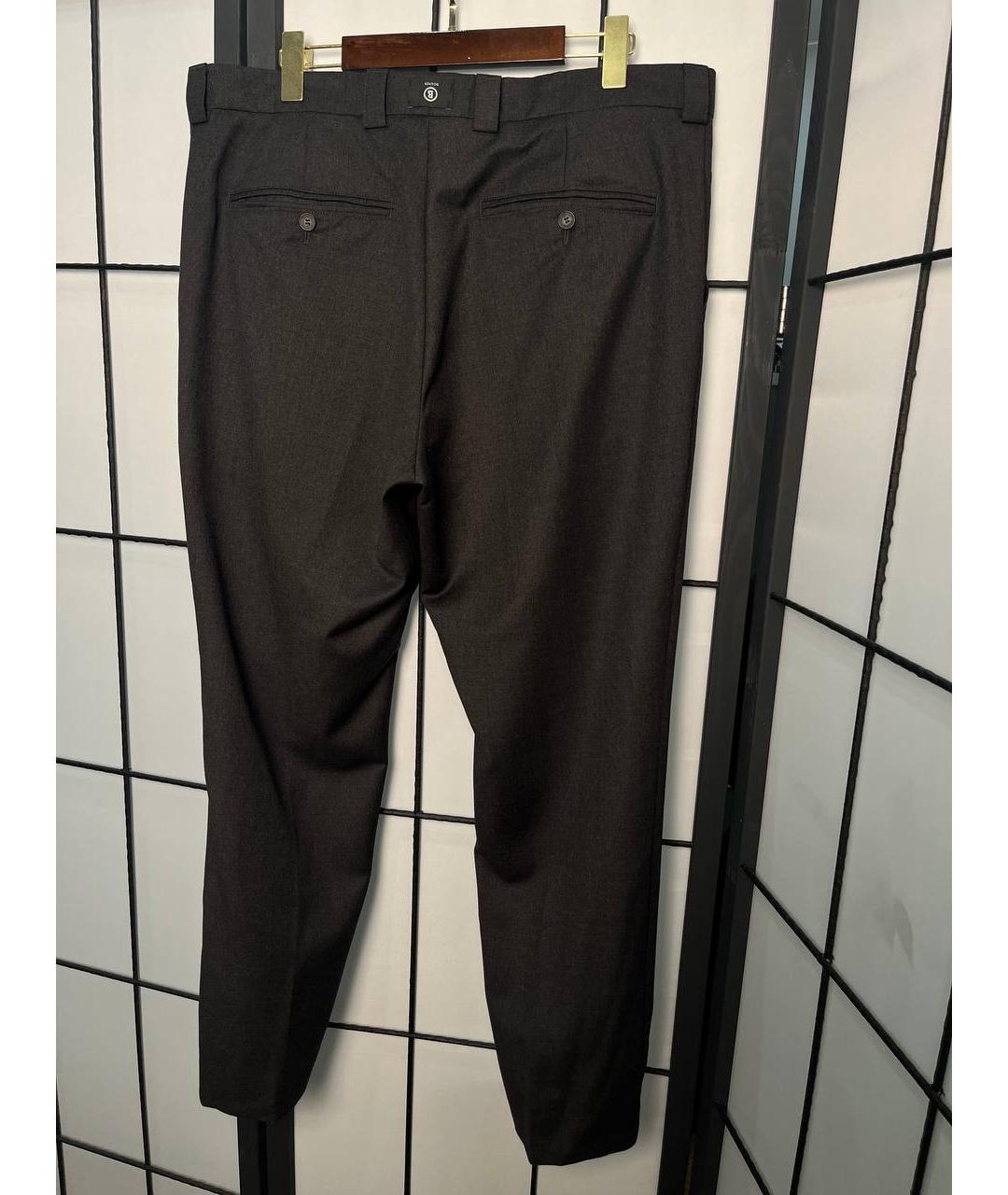 BOGNER Антрацитовые шерстяные классические брюки, фото 2