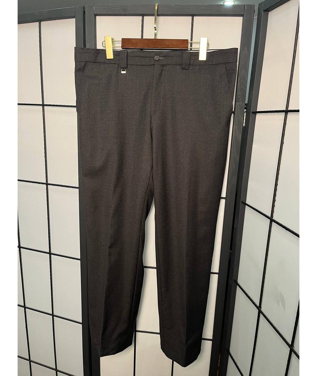 BOGNER Антрацитовые шерстяные классические брюки, фото 6