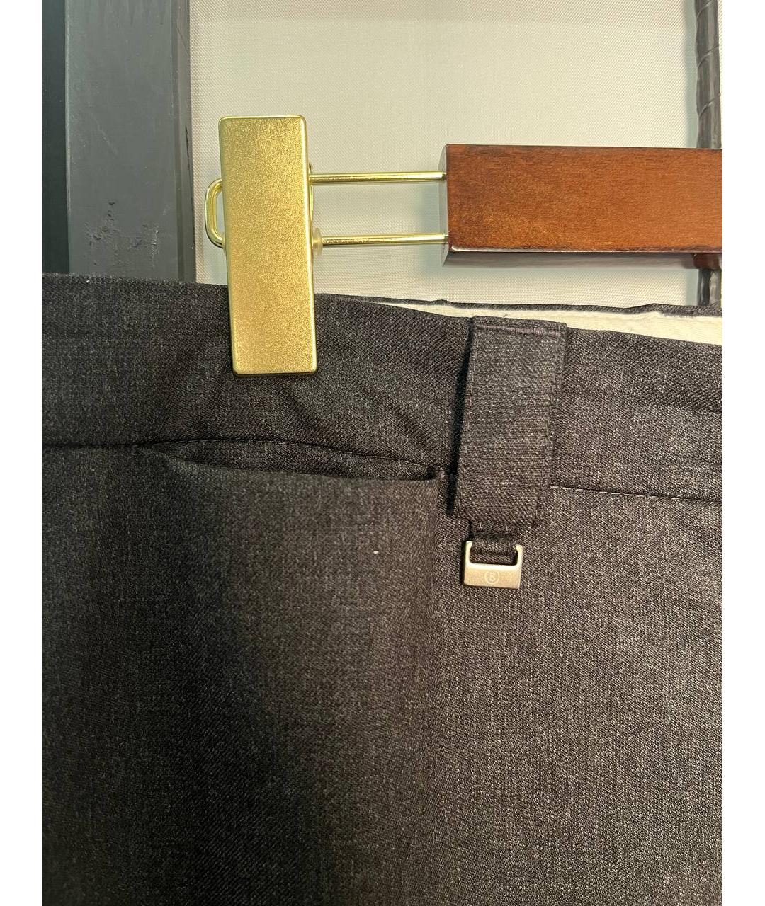 BOGNER Антрацитовые шерстяные классические брюки, фото 4