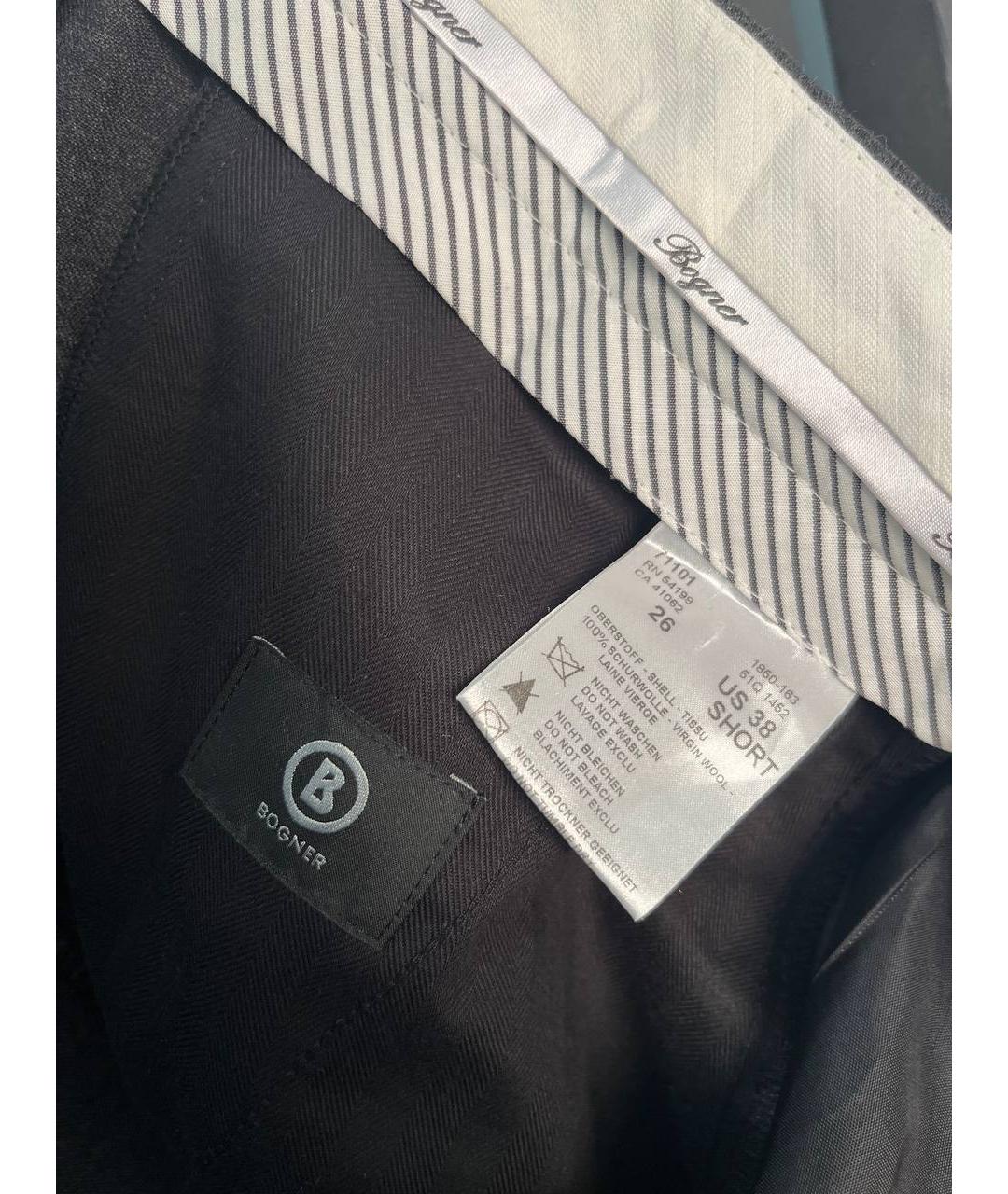 BOGNER Антрацитовые шерстяные классические брюки, фото 5