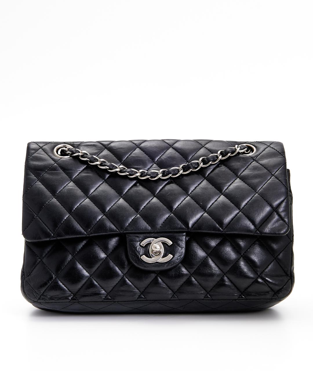 CHANEL Черная кожаная сумка через плечо, фото 8