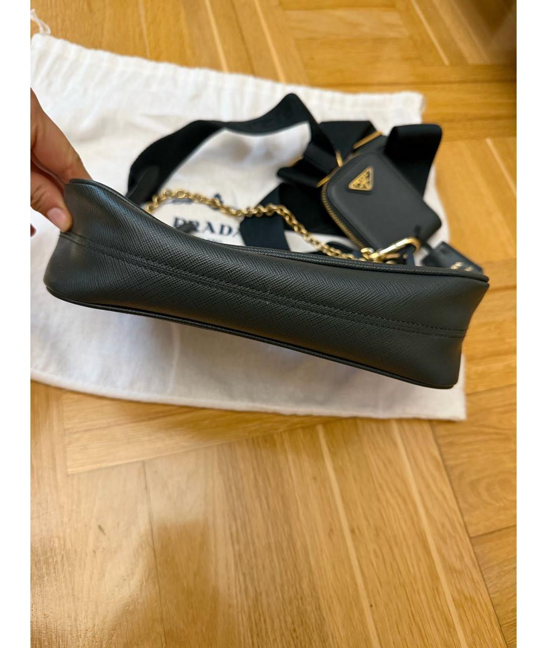 PRADA Черная кожаная сумка через плечо, фото 6