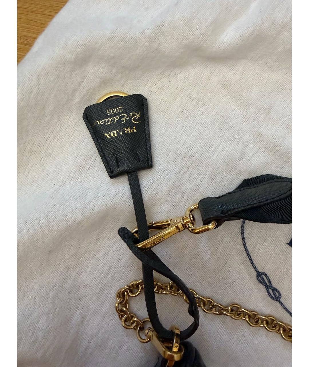 PRADA Черная кожаная сумка через плечо, фото 3