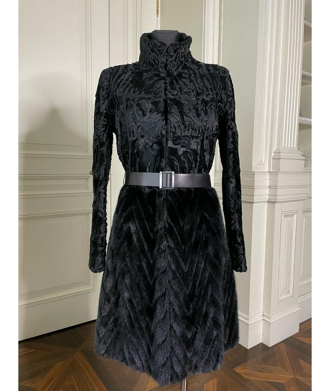 BLANCHA Черная меховая шуба, фото 8