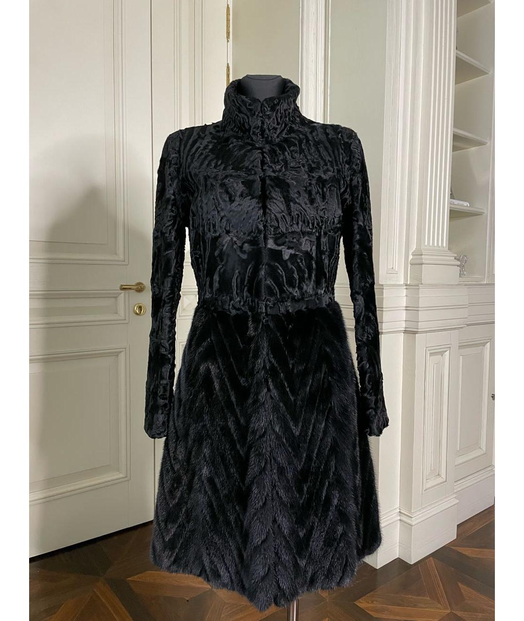 BLANCHA Черная меховая шуба, фото 2