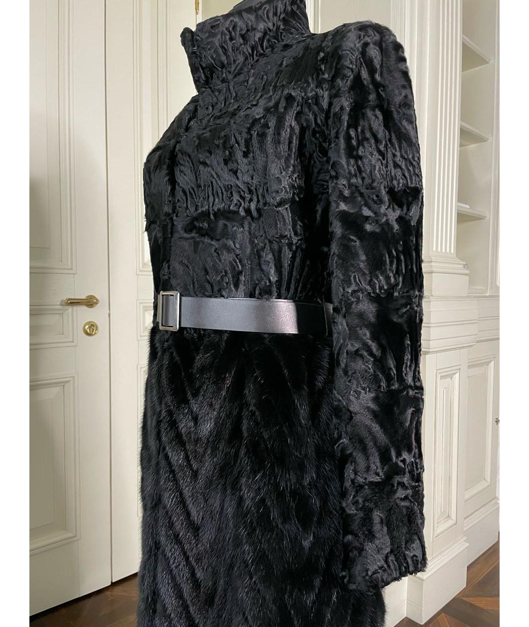 BLANCHA Черная меховая шуба, фото 4