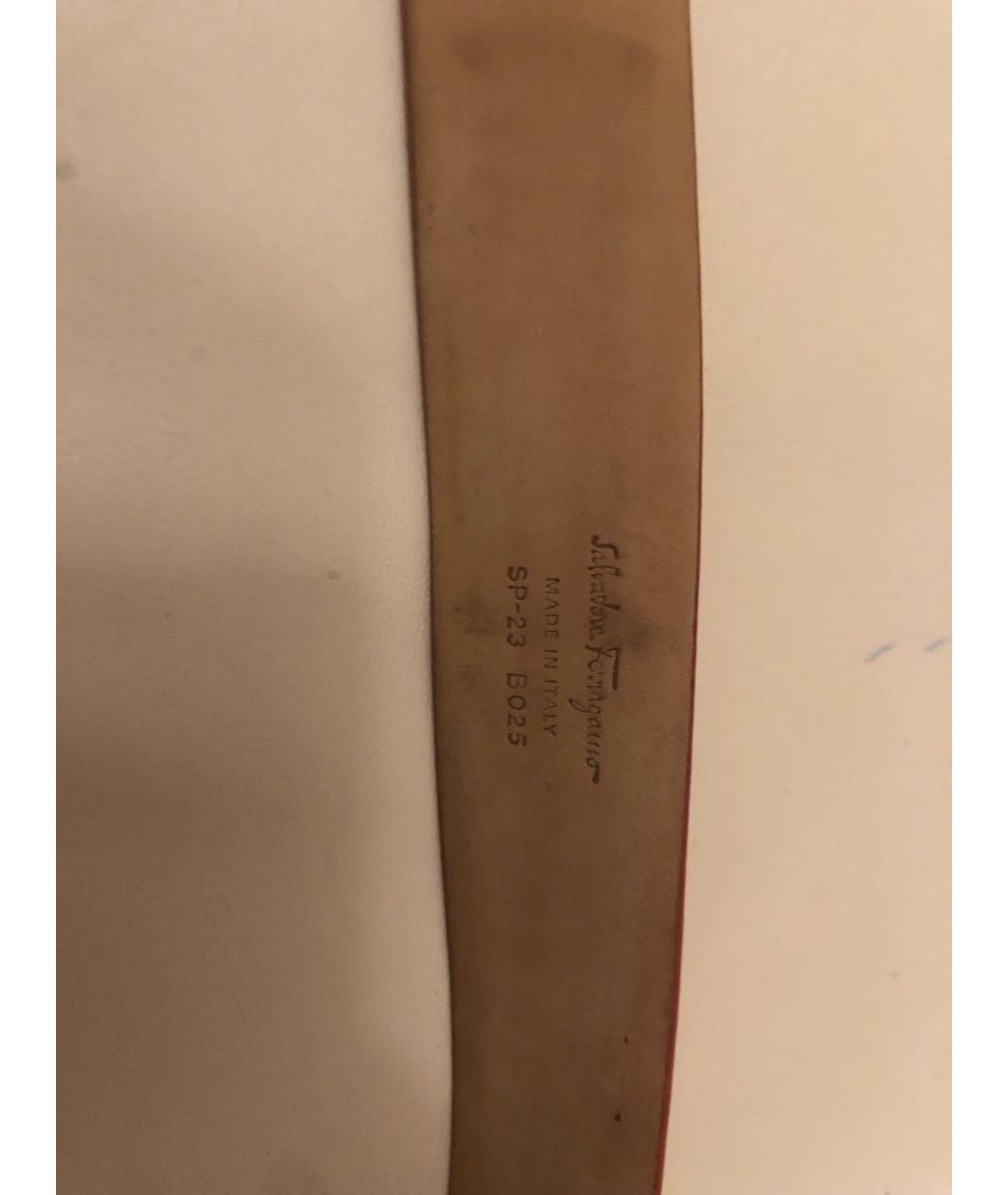 FERRAGAMO Красный кожаный ремень, фото 3