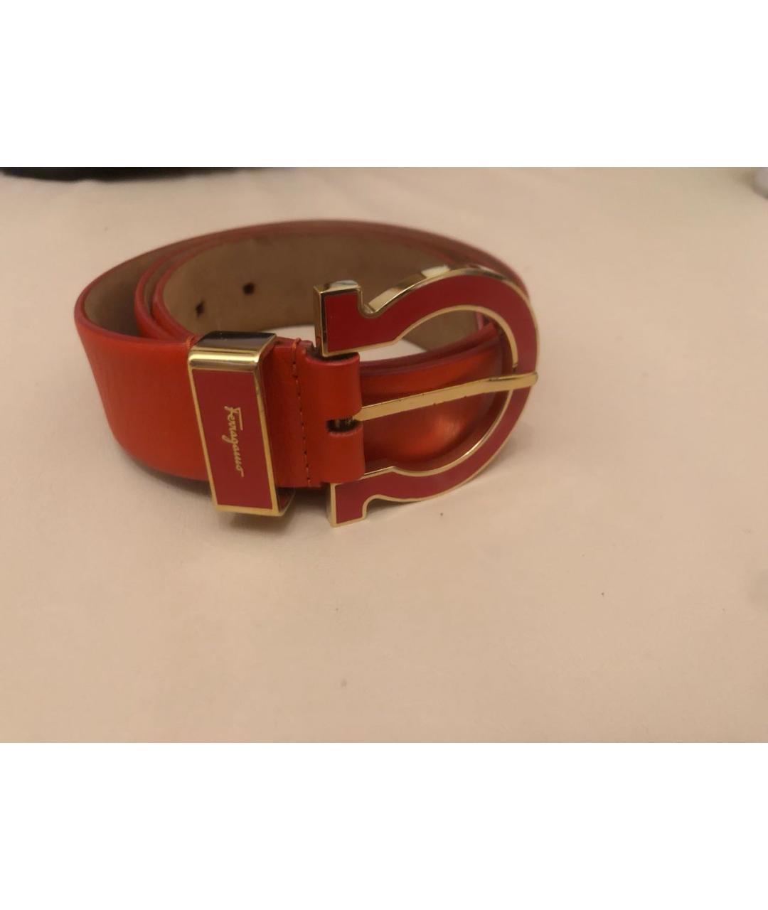 FERRAGAMO Красный кожаный ремень, фото 6