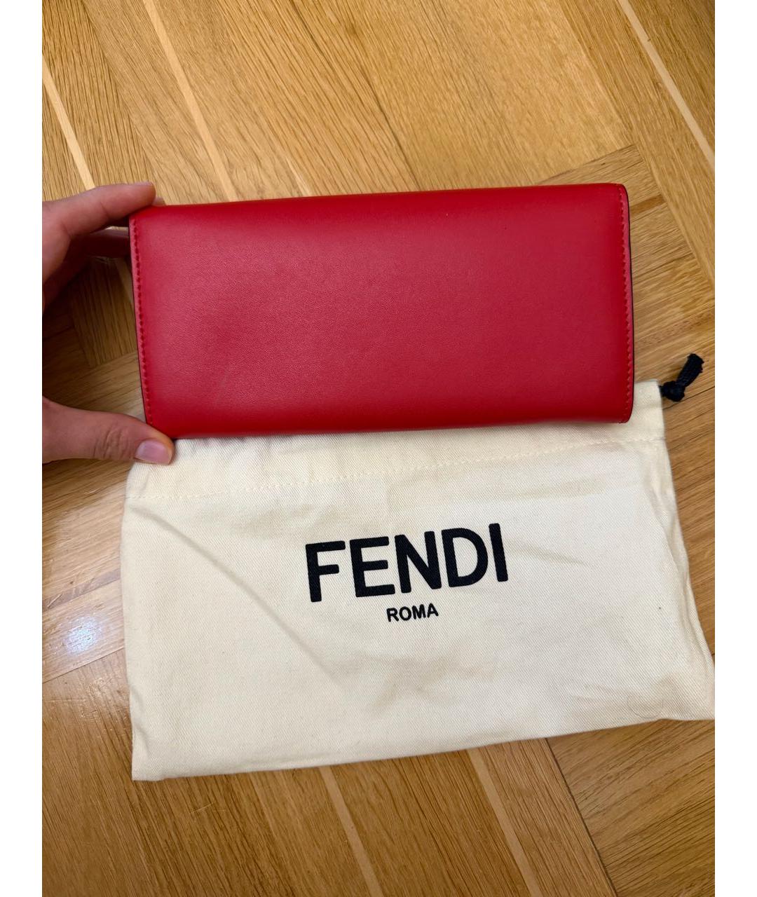 FENDI Красный кожаный кошелек, фото 2
